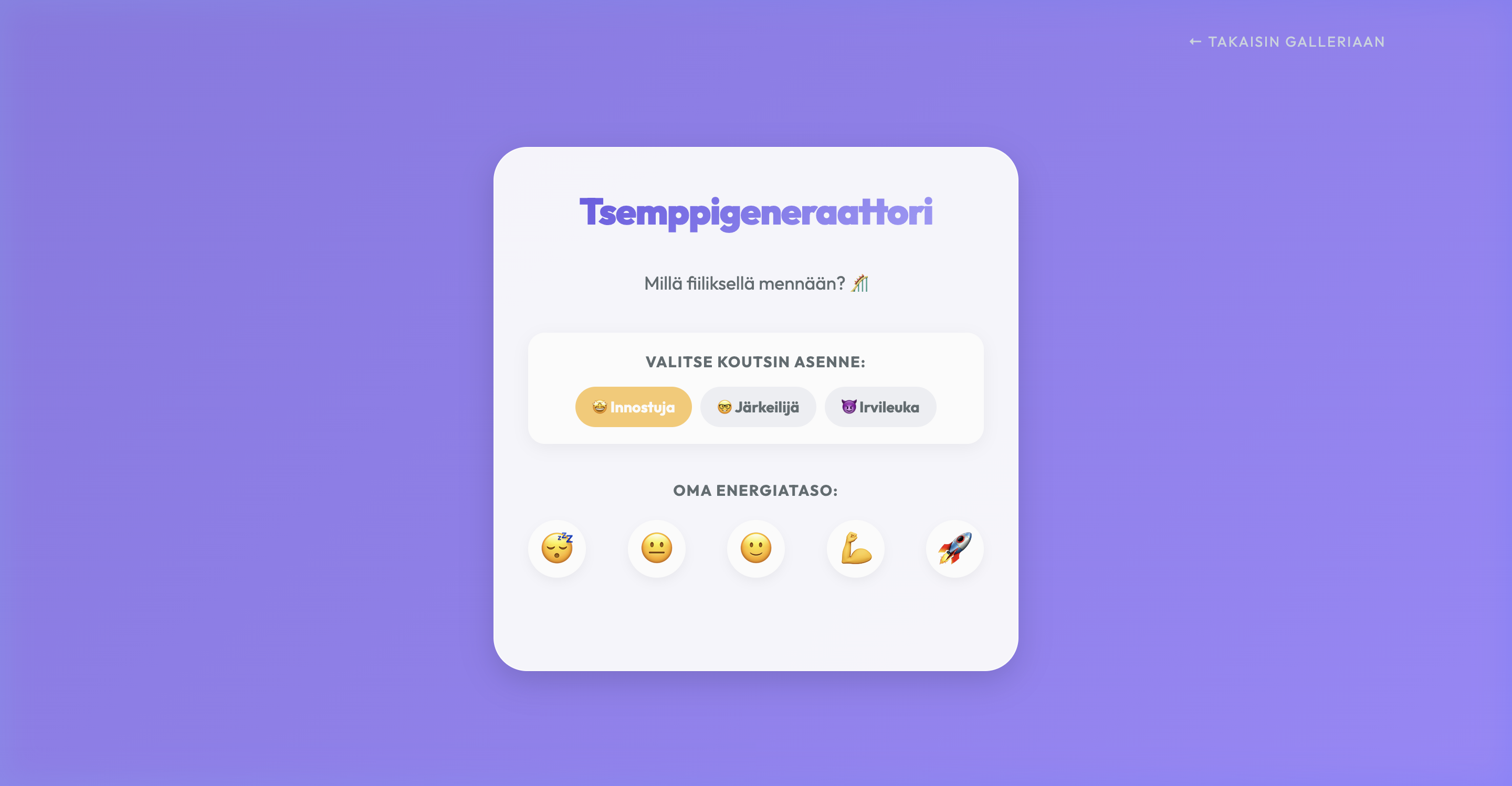 Tsemppigeneraattori Main